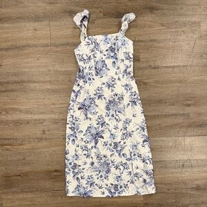 SHEIN Blue and White Floral Dress